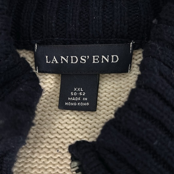 Lands’End Nordic Fair Isle 1/4 Zip Pullover Sweater Size XXL - Picture 3 of 8